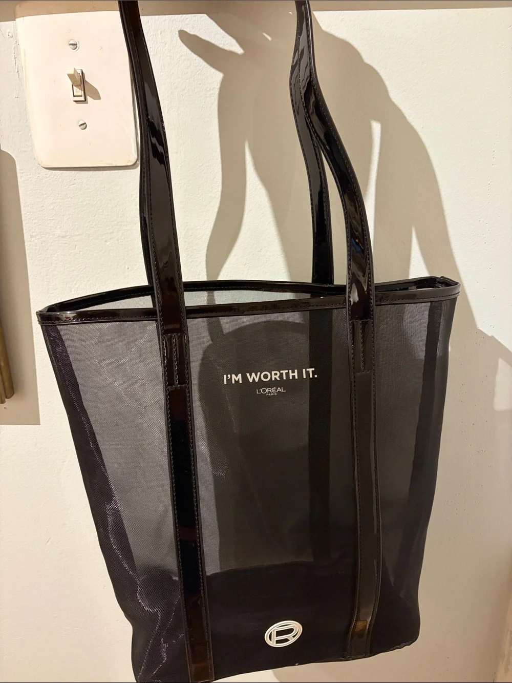 L’ Oreal “I'm Worth It” Black Mesh Tote Bag
